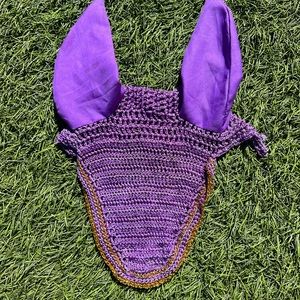 Purple and Gold Ear Bonnet